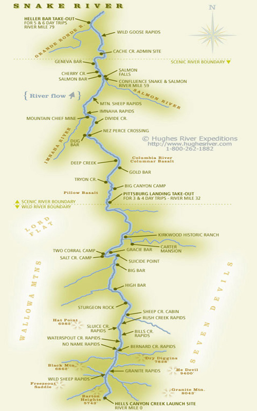 Snake River / Hells Canyon Map