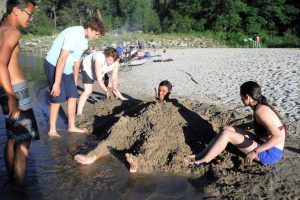 6.28.63 Cole is up to his neck in sand