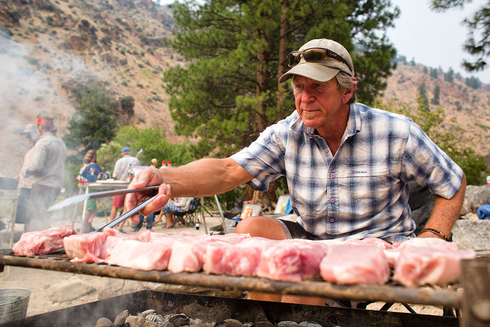 Pork chops on the grill